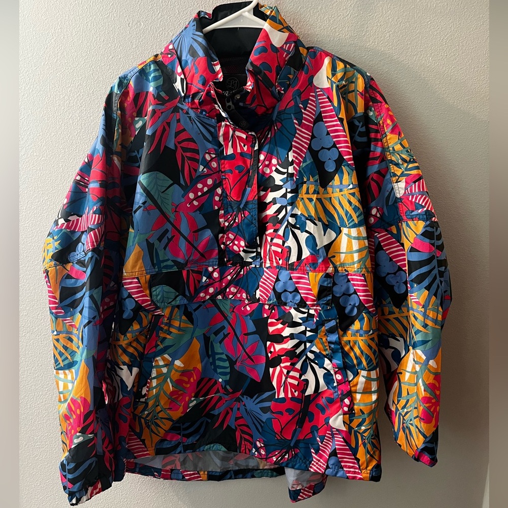 Tropical print Laura James lightweight raincoat size XL